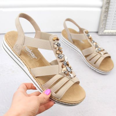 27. Comfortable Rieker W RKR680 beige sandals