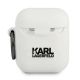 2. Karl Lagerfeld Silicone Choupette Case for AirPods 1/2 Cover - White
