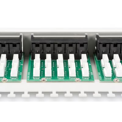 8. Digitus ISDN Patch Panel 19" 50x RJ45 (8P4C), LSA level, cat.3, unshielded, 1U, gray