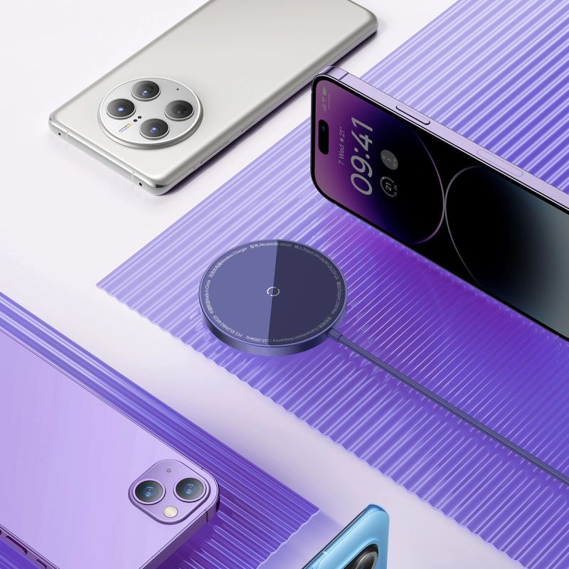 10. Baseus Simple Mini3 magnetic charger MagSafe Qi 15W purple