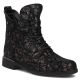 Women's leather ankle boots with floral pattern, black Filippo DBT8283