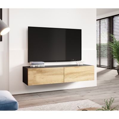 3. TV cabinet VIGO '140' 30/140/40 black/wotan oak
