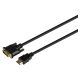 2. SAVIO HDMI CABLE 19PIN MALE - DVI 18+1 MALE 1.8M BLACK GOLDEN CONNECTORS CL-212