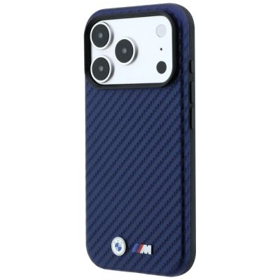 2. BMW M Carbon Metal Logo MagSafe Case for iPhone 17 Pro Max / 18 Pro Max - Navy Blue