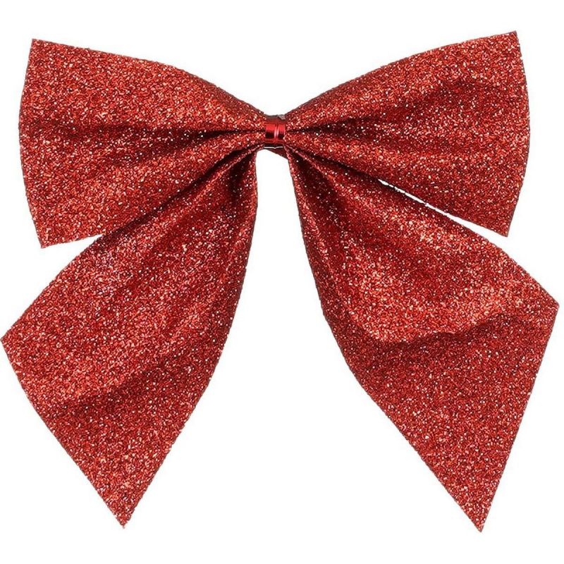 3. RED DECORATIVE BOW 10x12CM 6PCS MICA
