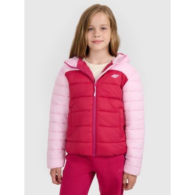 Girls' down jacket with synthetic filling 4F 4FJRAW25TDJAF0771-54S