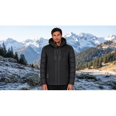8. Men’s jacket Geographical Norway BEACHWOOD NO CONSTRAST BLACK-BLACK DB MEN 068 (WZ7433H/GN-BLACK / BLACK)
