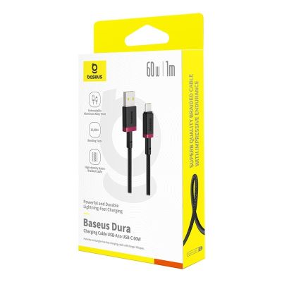 6. Baseus Dura USB-Type C Cable 60W 1m (Red-Black)