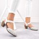 44. Rieker W RKR650 comfortable leather sandals white