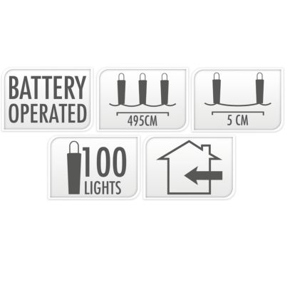 3. BATTERY-OPERATED WIRE LAMPS GARLAND 100 LED SUPER WARM WHITE