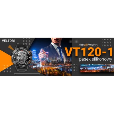 10. VELTORI VT120-1 Smartwatch Black Silicone Strap