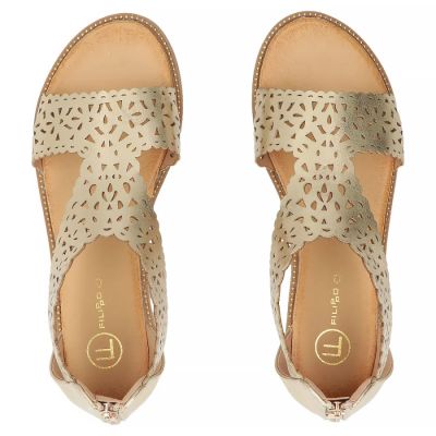 4. Women's openwork gold sandals Filippo DS7889