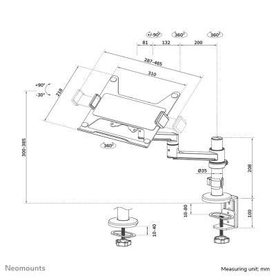 16. Neomounts DS20-425BL1 Laptop Stand Notebook Arm Black 43.9 cm (17.3")
