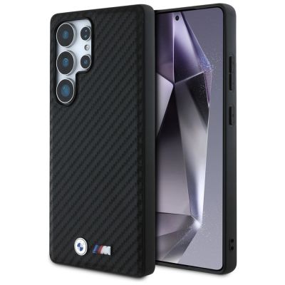 BMW Leather Carbon MagSafe Case for Samsung Galaxy S25 Ultra - Black