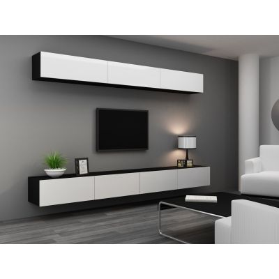 15. TV cabinet VIGO '140' 30/140/40 black/white gloss