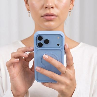 6. Tech-Protect Magmat Magsafe CC Case for iPhone 18 Pro / 17 Pro - Light Blue Matte