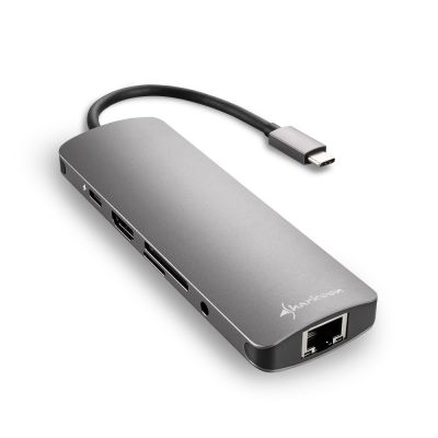 3. Sharkoon USB 3.0 Type C Combo Adapter HDMI, RJ-45, USB 3.2 Gen 1 (3.1 Gen 1)
