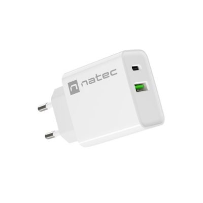 3. NATEC RIBERA USB-A + USB-C 20W POWER DELIVERY WHITE CHARGER NUC-2061