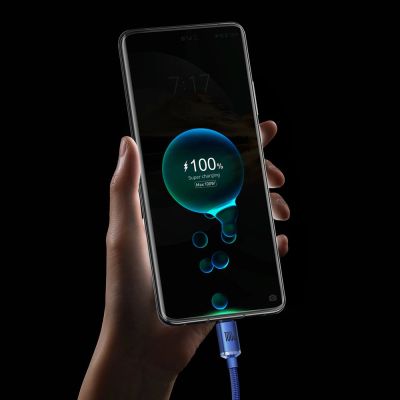 14. Baseus crystal shine series fast charging data cable USB Type A to USB Type C 100W 2m blue (CAJY000503)