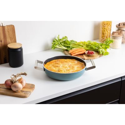 11. Smeg DPF2812EGM Pfanne, 28 cm, Keramik, Edelstahlgriffe, Smaragdgr?n