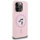 4. Karl Lagerfeld Silicone Karl&Choupette MagSafe Case for iPhone 14 Pro Max - Pink