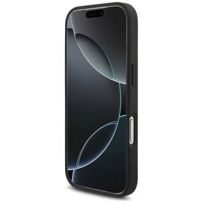 5. Karl Lagerfeld Saffiano Mono Patch Choupette Case for iPhone 18 Pro / 17 Pro – black