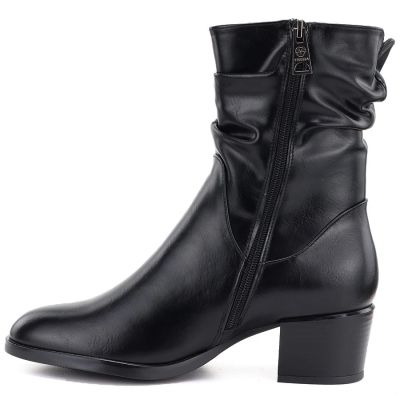 8. Women's high-heeled ankle boots with a gathered upper, black Vinceza 58682
