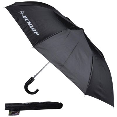 BLACK SEMI-AUTOMATIC FOLDING UMBRELLA 92CM DUNLOP
