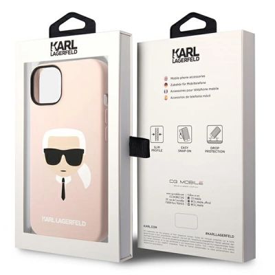 8. Karl Lagerfeld Silicone Karl's Head MagSafe Case for iPhone 14 Plus - Light Pink