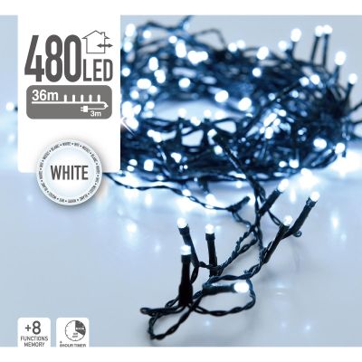 13. CHRISTMAS TREE LIGHTS LIGHT CHAIN 480 LED TIMER COOL WHITE
