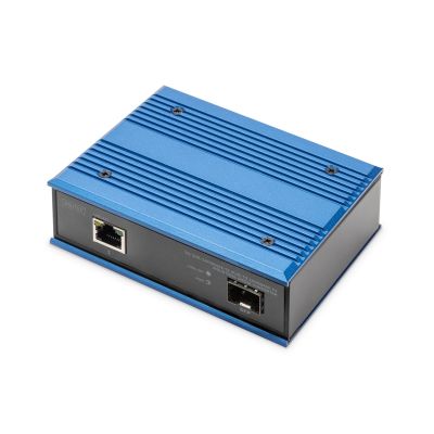 2. Industrial media converter 1000Base-TX PoE 30W - 1000Base-FX SFP (without module) DIN extended temperature range