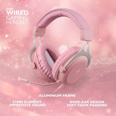 Deltaco Gaming GAM-030-P Headphones/Headset Wired Headband USB Type-A Pink