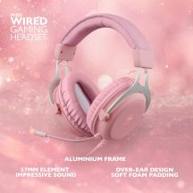 Deltaco Gaming GAM-030-P Headphones/Headset Wired Headband USB Type-A Pink