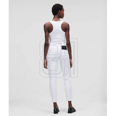 11. Karl Lagerfeld White Gf Denim Pants W 221W1101 jeans
