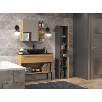 5. Bathroom cabinet NEL I 31x30xH174 anthracite/artisan