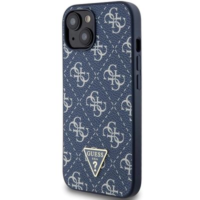 2. Guess 4G Triangle Metal Logo case for iPhone 15 Plus / 14 Plus - blue