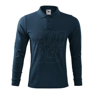 2. Malfini Single J. LS M MLI-21102 navy blue polo shirt