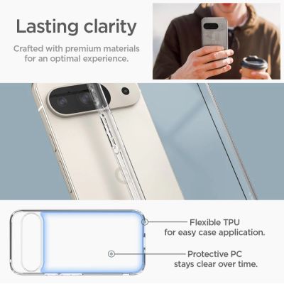 17. Spigen Ultra Hybrid Case for Google Pixel 9 / 9 Pro - Transparent