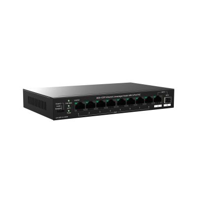 3. Tenda TEG1110PF-8-120W Network Link Unmanaged Gigabit Ethernet (10/100/1000) PoE Support Black