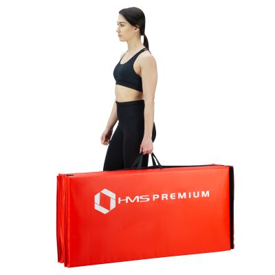 3. Folding gymnastic mattress red 2400x1200x50mm HMS MGS01