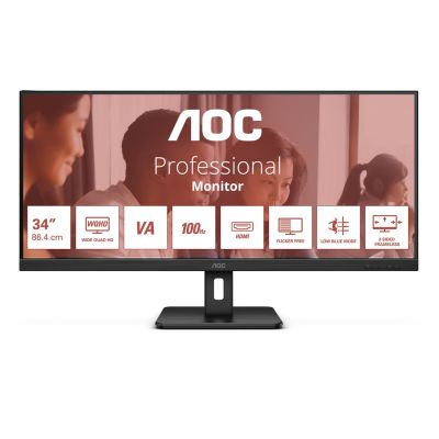 AOC U34E2M Computer Monitor 86.4 cm (34") 3440 x 1440 px Wide Quad HD Black