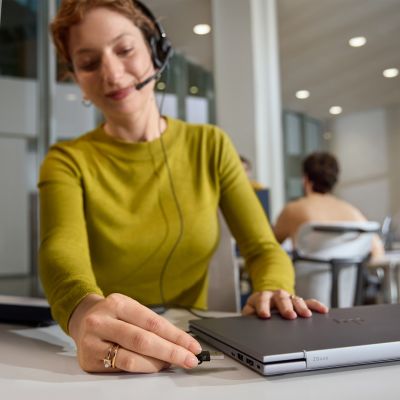 12. HP Poly Mission 415 Monaural USB Wired Headset