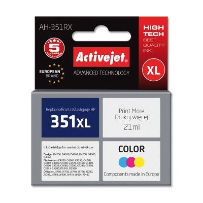 Activejet AH-351RX Ink (replaces HP 351XL CB338EE; Premium; 21 ml; color)