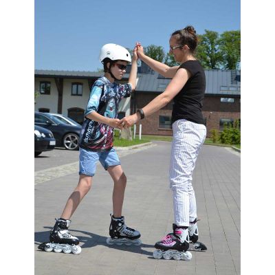 57. ROLLER SKATES-ROLLER SKATES-ICE SKATING 4IN1 ENERO PRO LED 30-33 PINK-GRAY