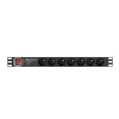 4. LANBERG PDU PRO 19" RACK POWER STRIP (1U, 16A, 7X 230V PL, 2M, BLACK) PDU-PRO-07E-0200-BK