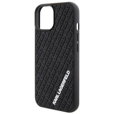 6. Karl Lagerfeld 3D Rubber Multi Logo case for iPhone 15 - black