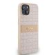 4. DKNY Leather Mono Stripe & Metal Logo case for iPhone 15 / 14 / 13 - pink