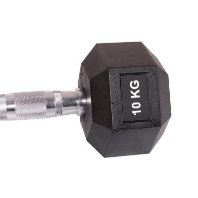 8. HEX RUBBER Dumbbell 10 KG ENERO FIT