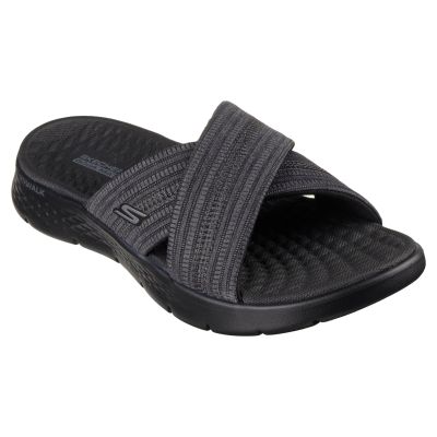 Skechers Women's Flip-Flops GO WALK FLEX SANDAL IMPRESSED 141420 BKGY