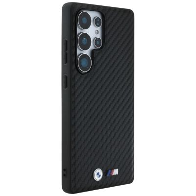 4. BMW Leather Carbon MagSafe Case for Samsung Galaxy S25 Ultra - Black